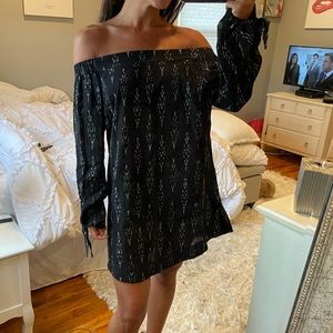 Off Shoulder Long Sleeve Mini Dress